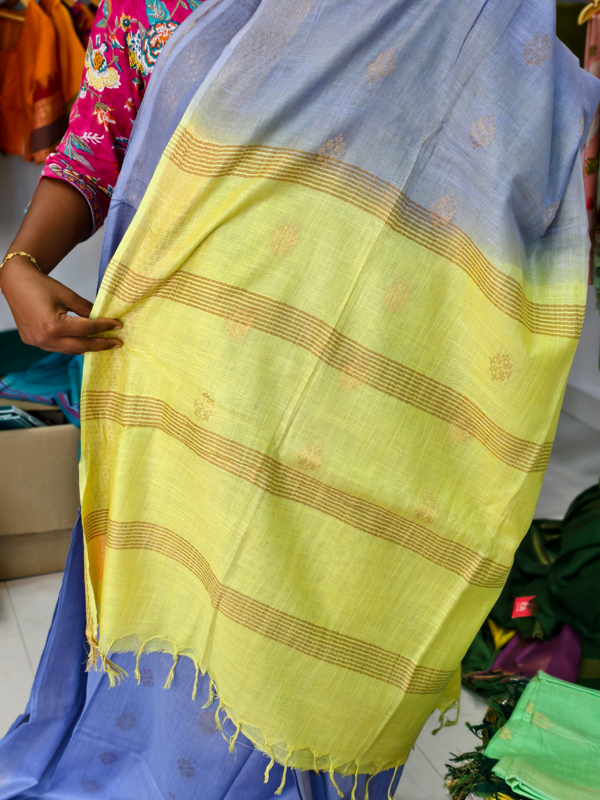 semi linen saree PC17923