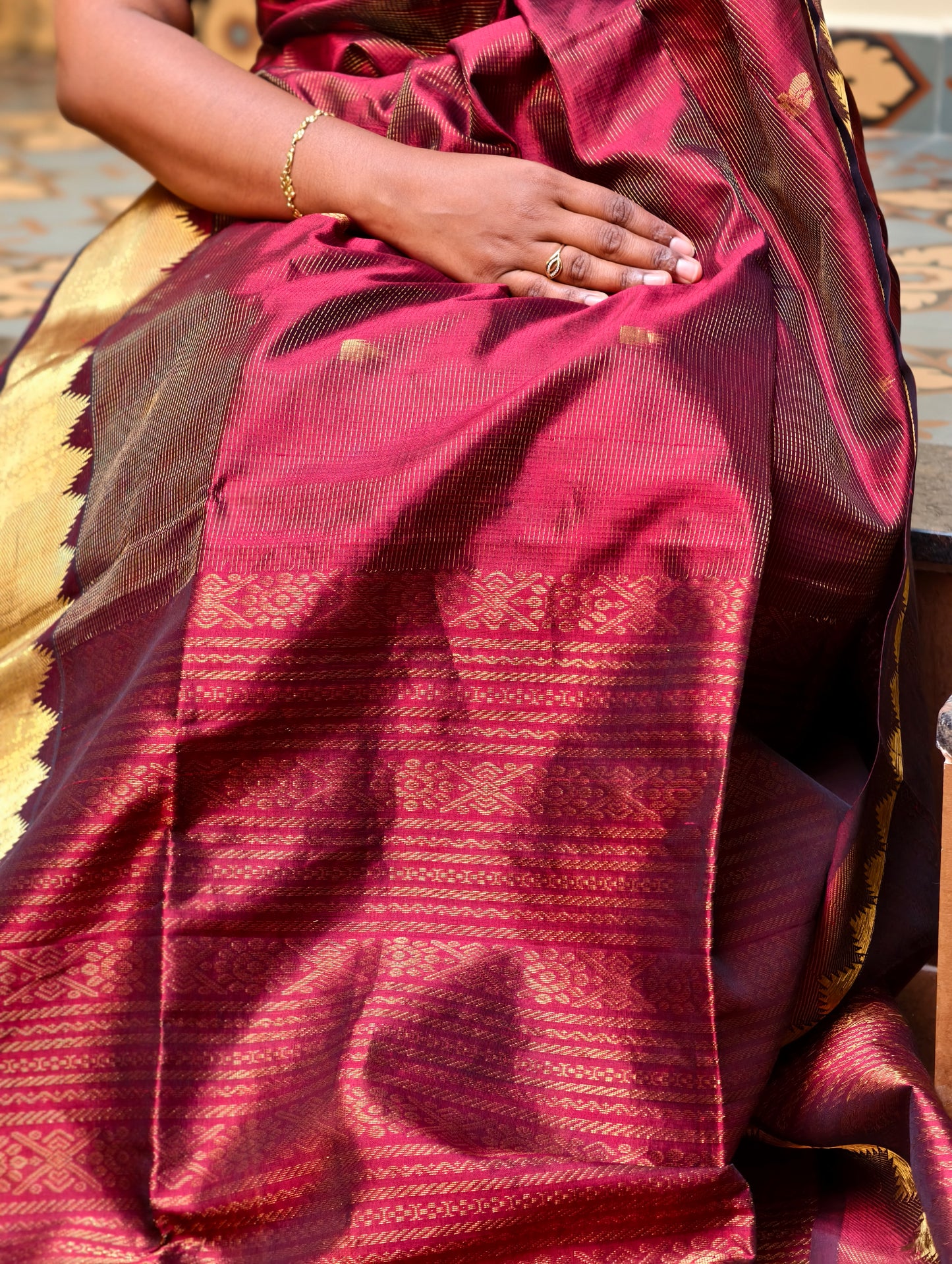 Kanchi Handloom Silk Cotton Saree PC15559 -kumkum