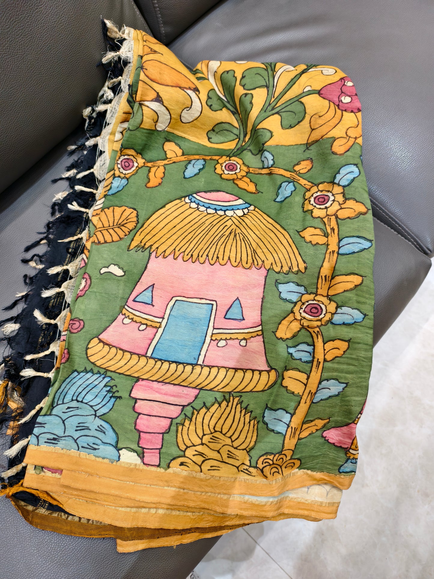 Kanchi hand painted kalamkari silk saree -sita
