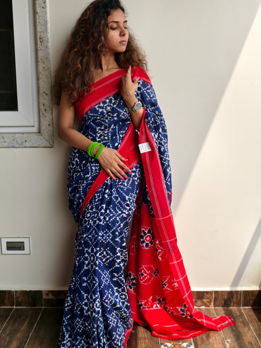 Telia Rummal Ikat handloom Cotton Saree PC11852