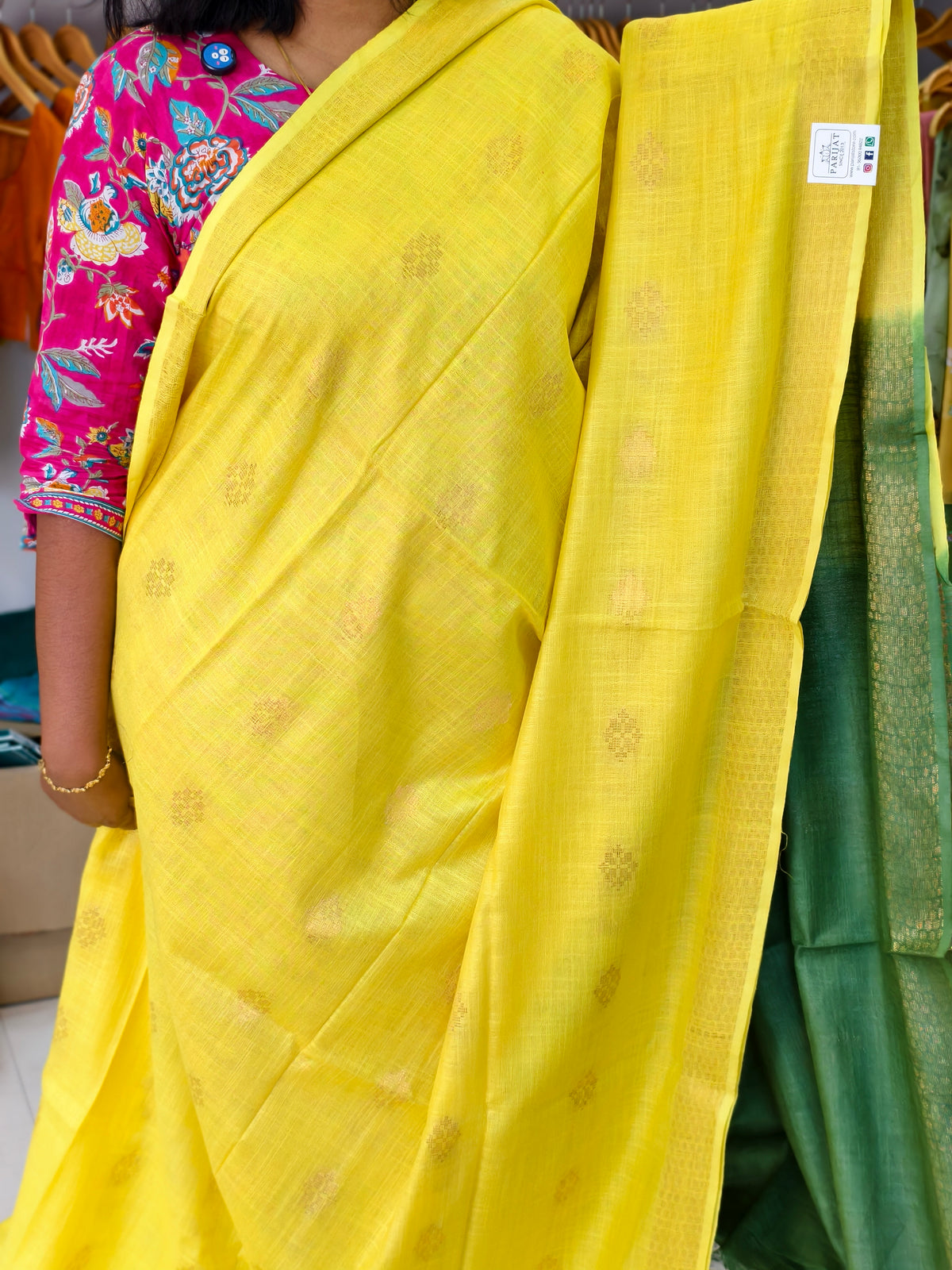semi linen saree PC17917