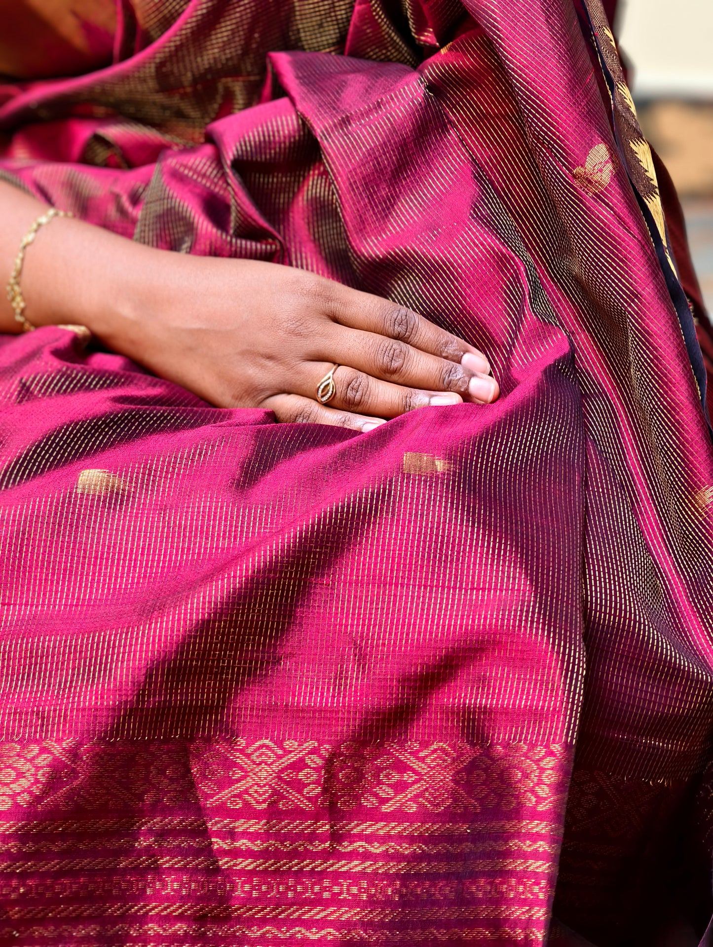 Kanchi Handloom Silk Cotton Saree PC15559 -kumkum