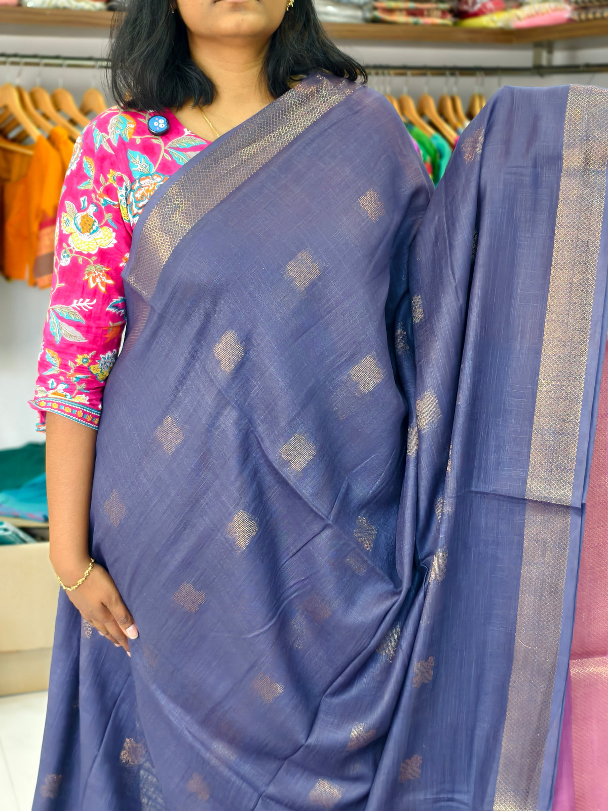 semi linen saree PC17922