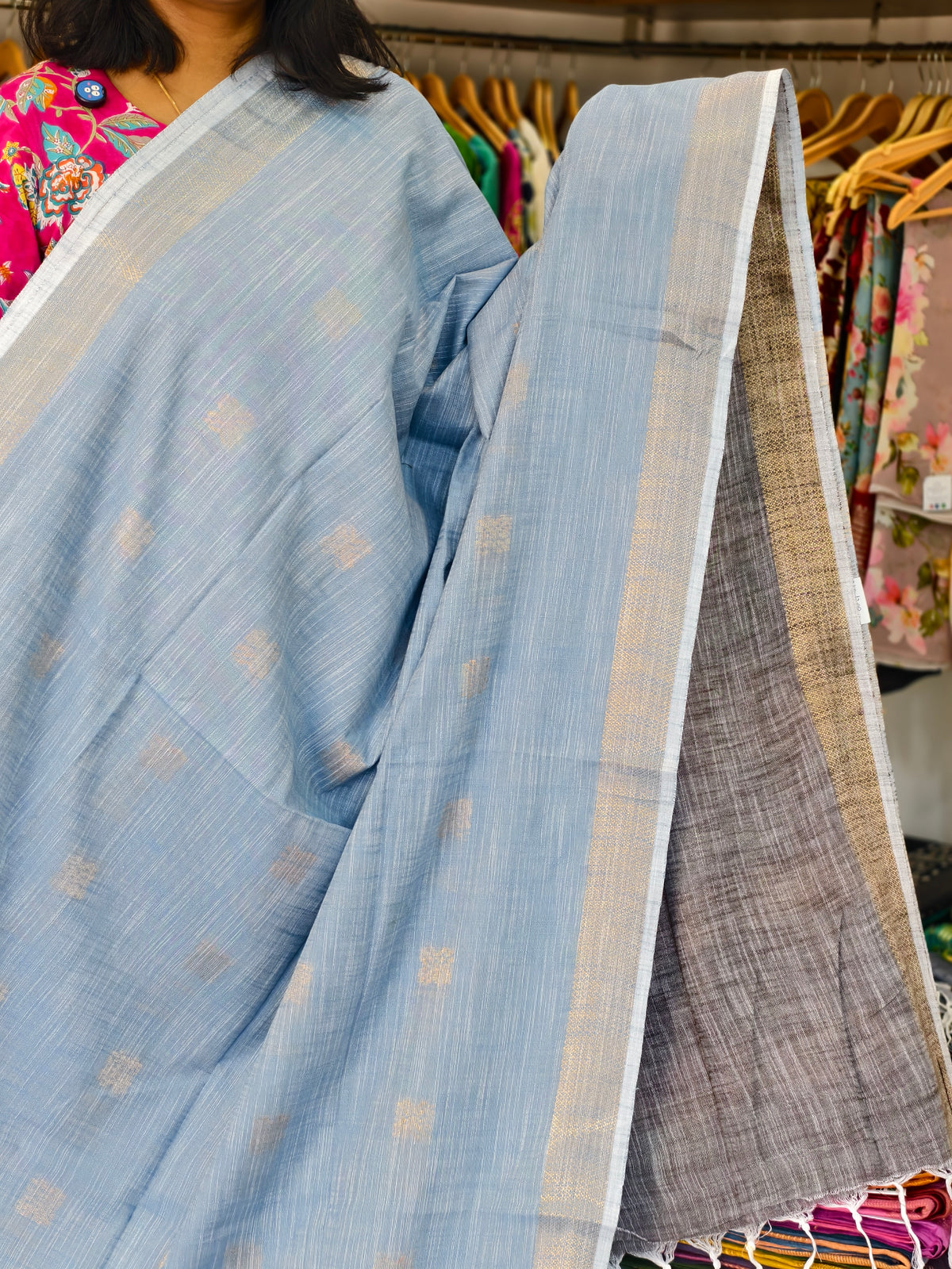 semi linen saree PC17953