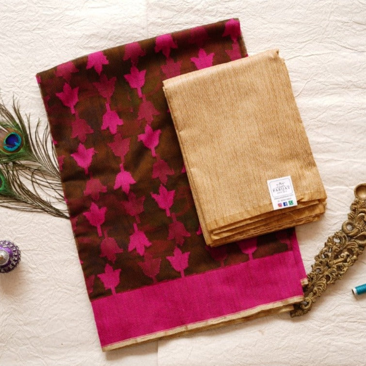 Chanderi Cotton Silk Salwar Material with Dupatta PC5747 freeshipping - Parijat Collections