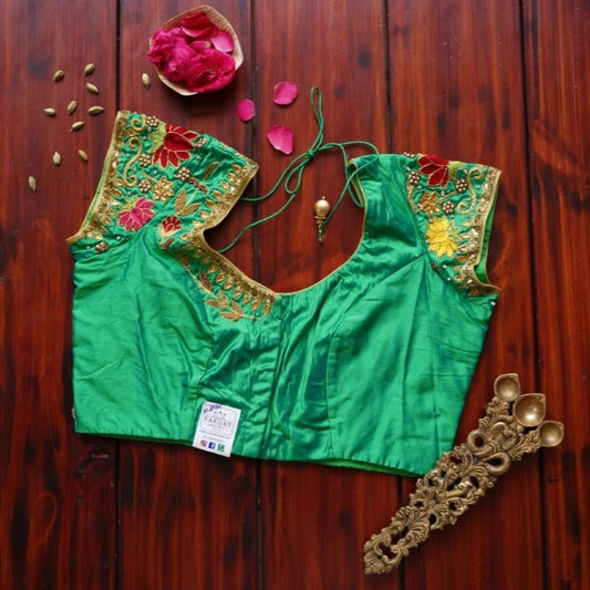 Embroidery Silk Blouse PC3935 freeshipping - Parijat Collections