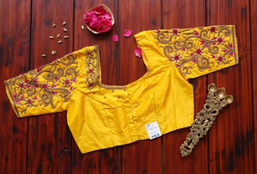 Embroidery Silk Blouse PC3937 freeshipping - Parijat Collections