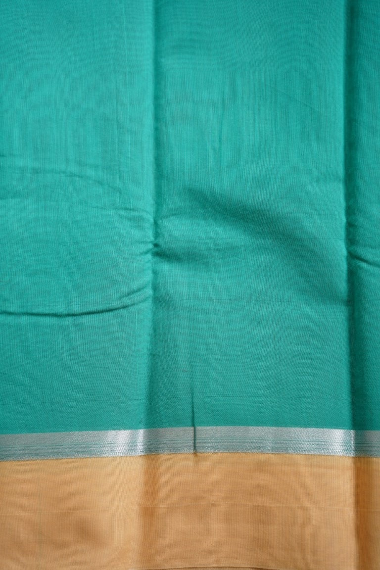 Teal Blue Kanchi Semi Silk Cotton Saree PC1531