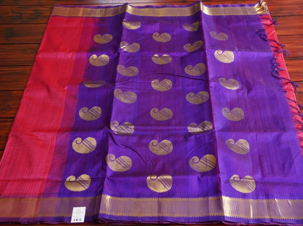 Lakshadeepam 9 yards Kanchi Handloom Silk Cotton Saree PC5784 freeshipping - Parijat Collections