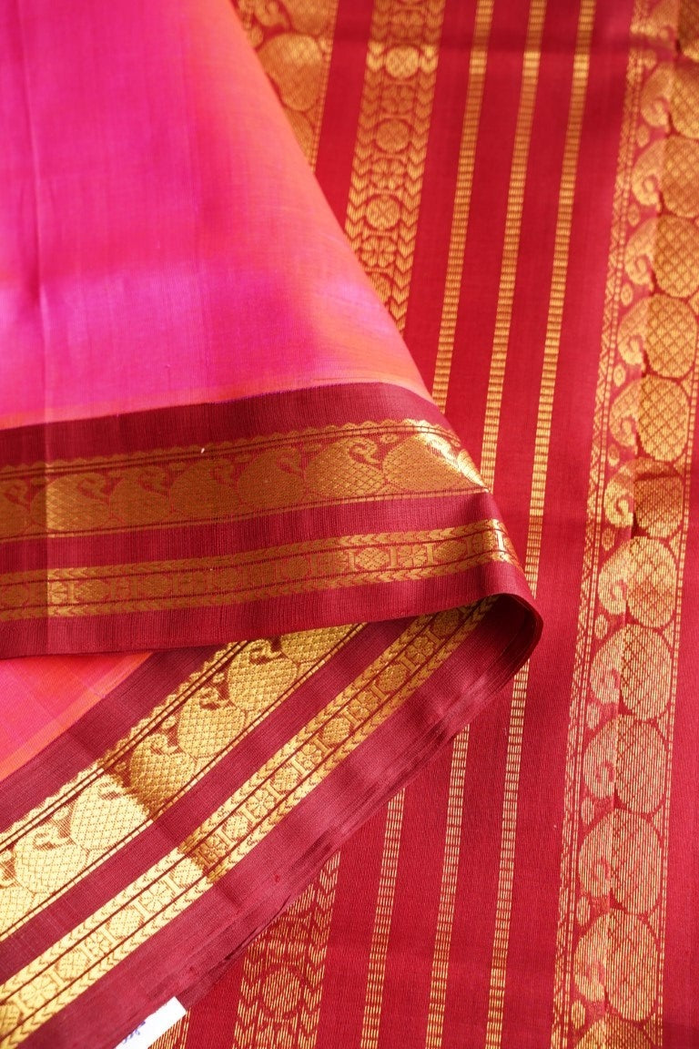 Kanchi Korvai Handloom Silk Cotton Saree PC5901 freeshipping - Parijat Collections