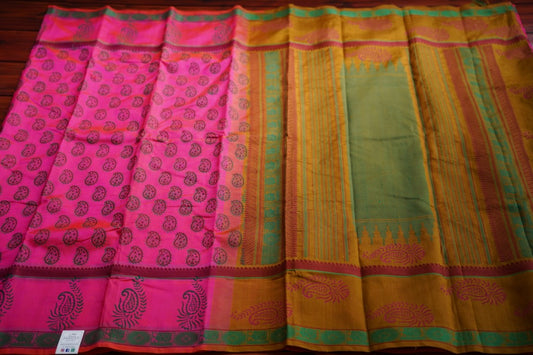 Block Printed Kanchi Silk Cotton Saree PC7407