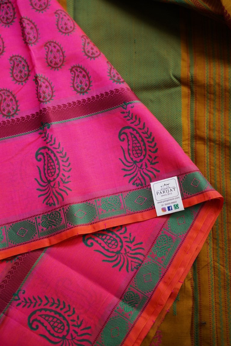Block Printed Kanchi Silk Cotton Saree PC7407
