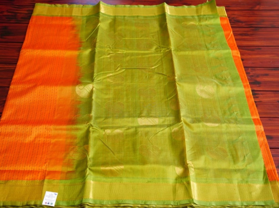 Lakshadeepam 9 yards Kanchi Handloom Silk Cotton Saree PC5936 freeshipping - Parijat Collections