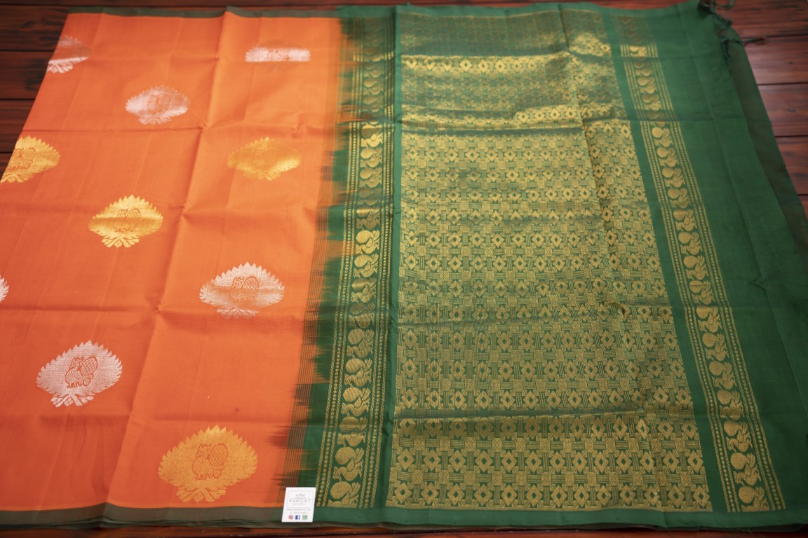 Korvai Kanchi Handloom Silk Cotton Saree PC7456
