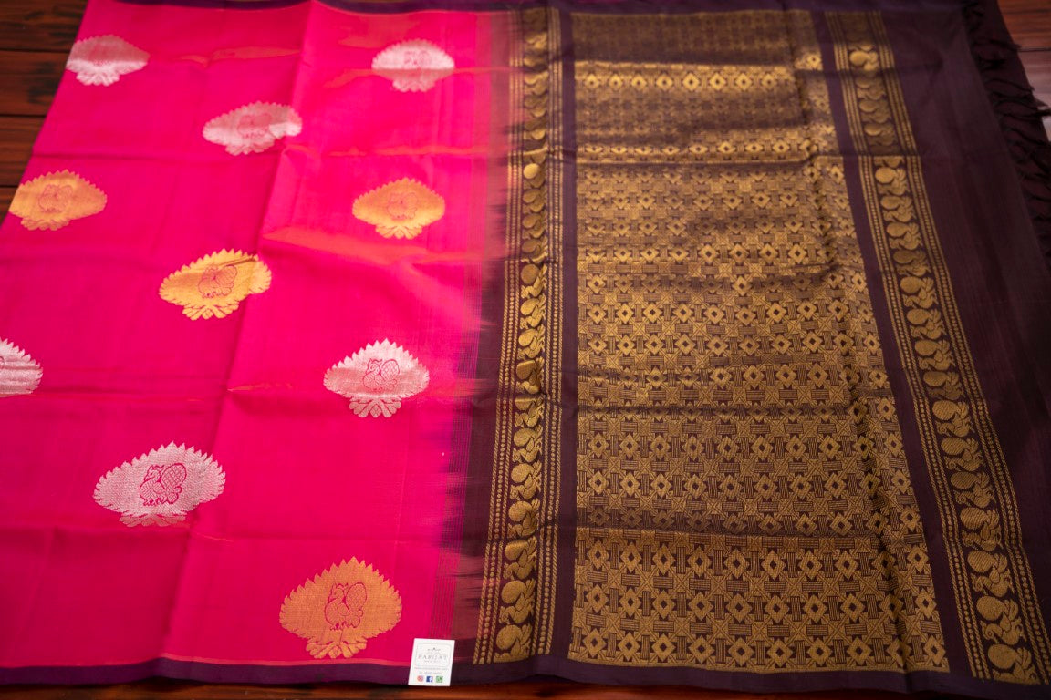 Korvai Kanchi Handloom Silk Cotton Saree PC7457