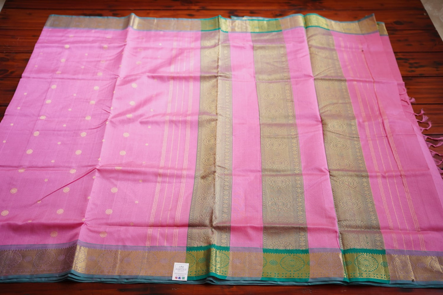 Kanchi Handloom Silk Cotton Saree With Zari Border  PC9755