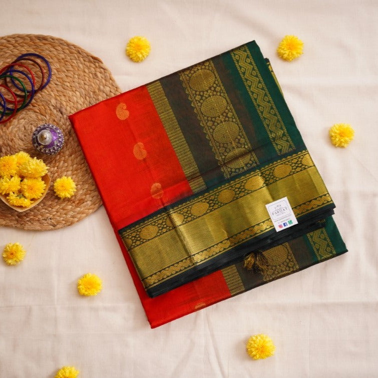 Kanchi  Silk Cotton Saree  With Zari Border  PC9016