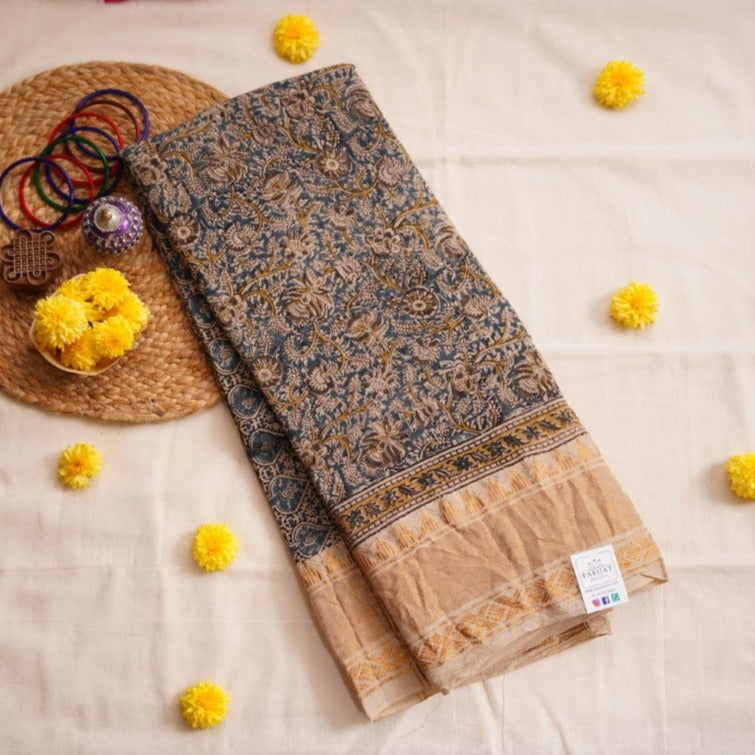 Kalamkari Organic Sungadi cotton saree (without blouse) PC9037
