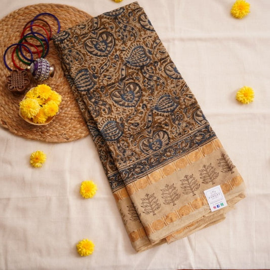Kalamkari Organic Sungadi cotton saree (without blouse) PC9031