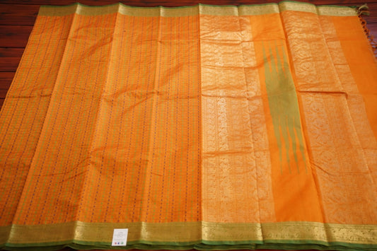 Lakshadeepam Kanchi Handloom Silk Cotton Saree With Zari Border PC7517