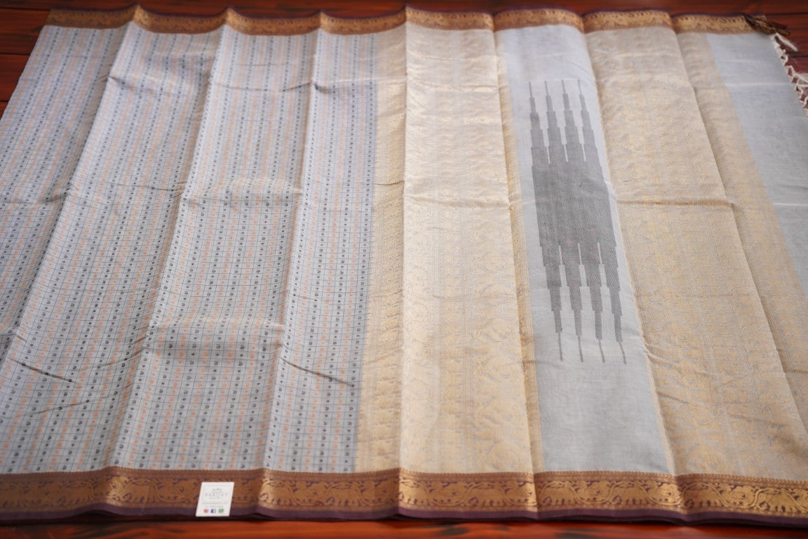 Lakshadeepam Kanchi Handloom Silk Cotton Saree With Zari Border PC7519