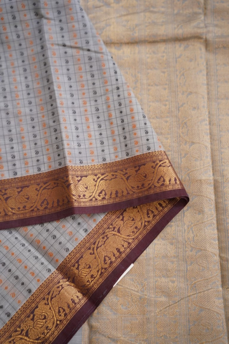 Lakshadeepam Kanchi Handloom Silk Cotton Saree With Zari Border PC7519