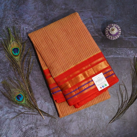 Gadwal handloom Cotton Saree silk border PC7630