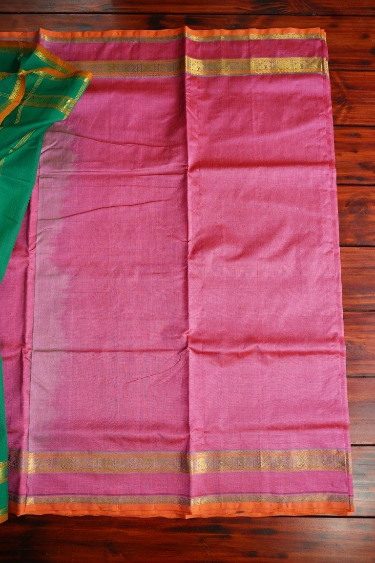 9 yards Kanchi Handloom Silk Cotton Saree PC3554 freeshipping - Parijat Collections