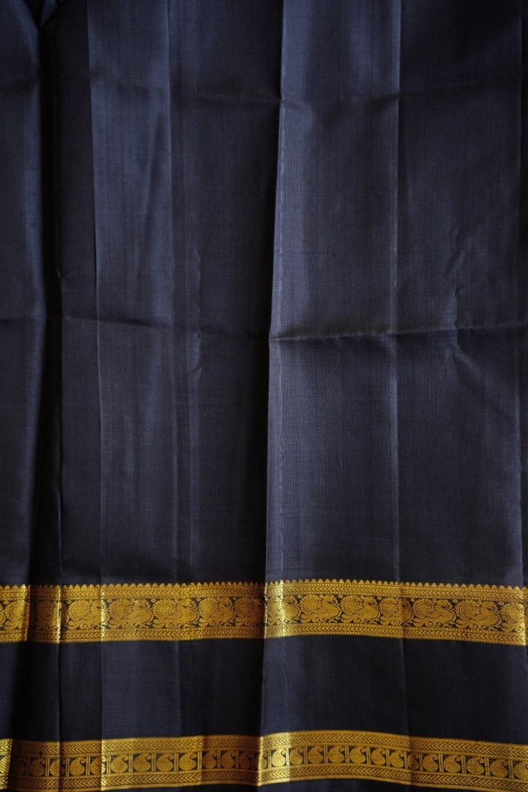 Red and black Pure Korvai Kanchi Silk Saree PC5922 freeshipping - Parijat Collections