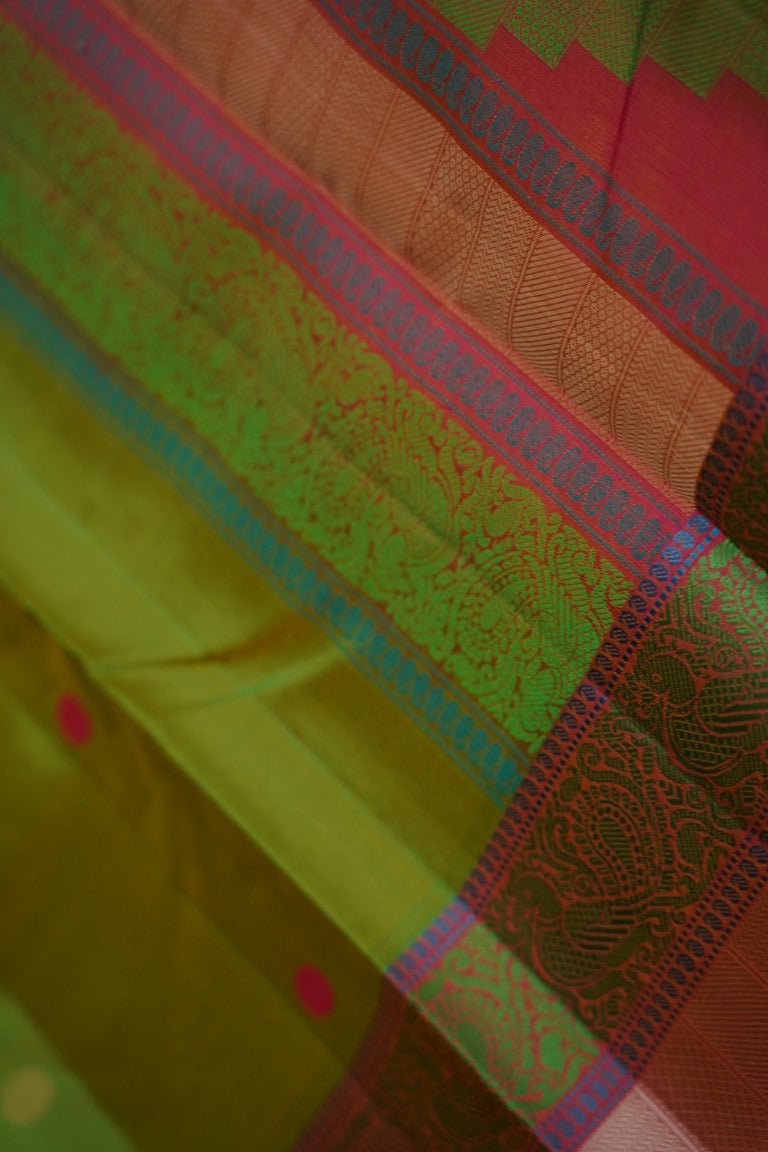 Pure Kanchi Silk Saree with silk thread border PC9107
