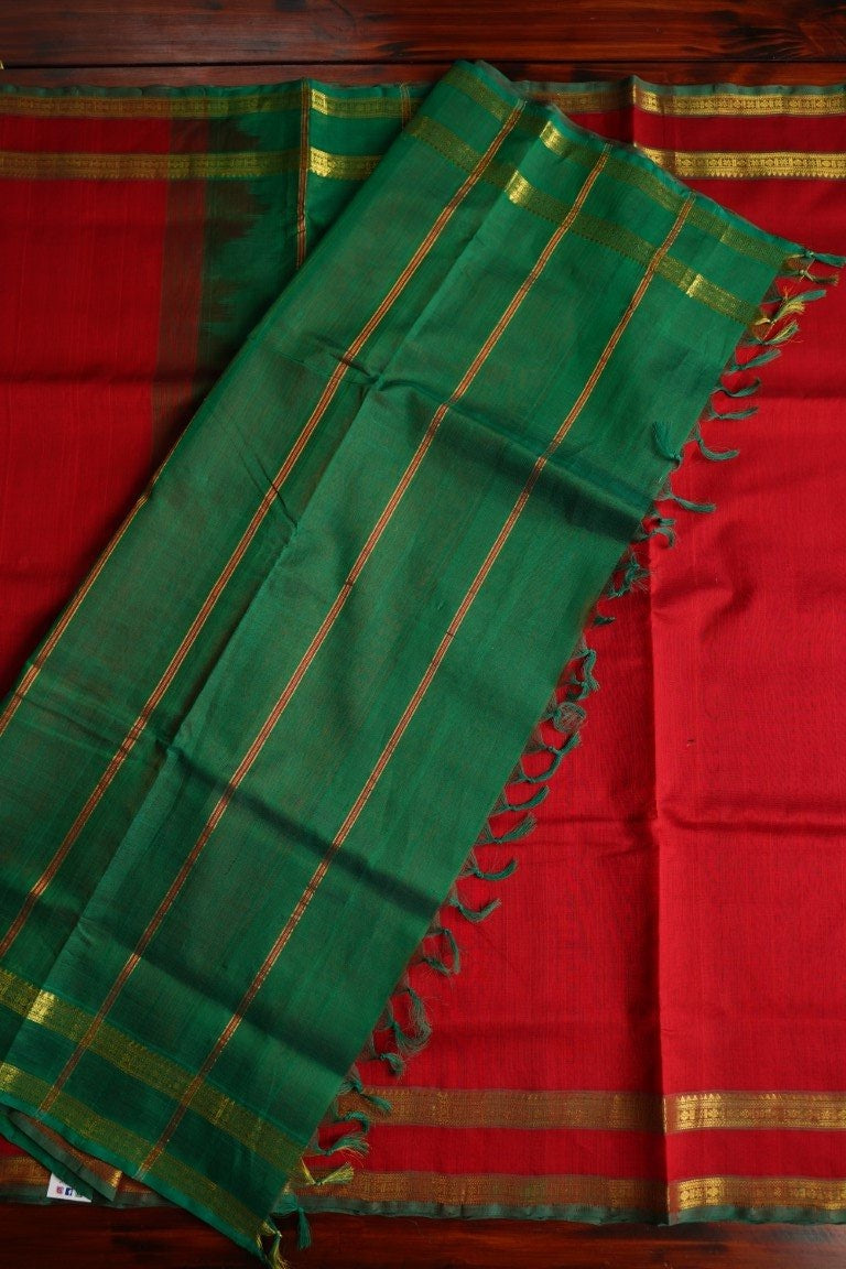 9 yards Kanchi Handloom Silk Cotton Saree PC3555 freeshipping - Parijat Collections