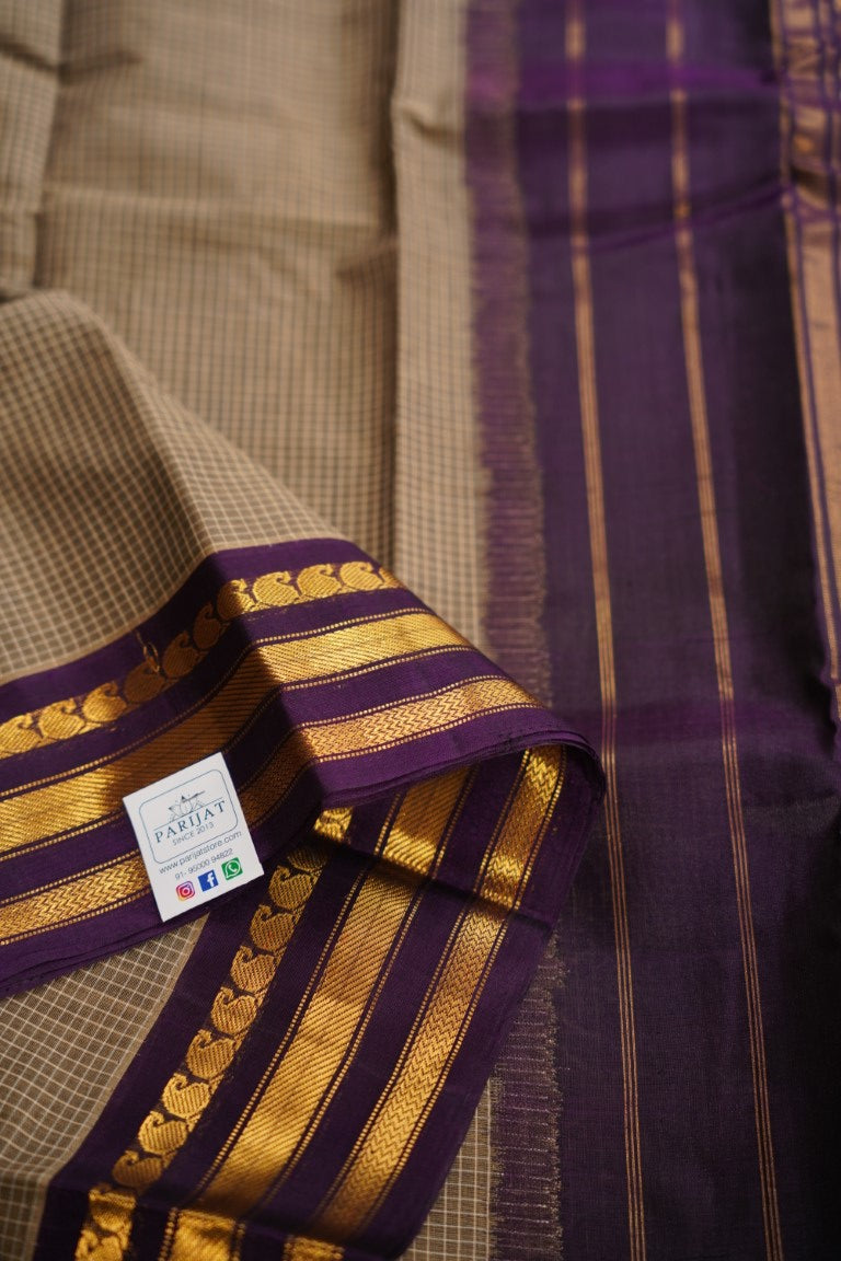 Gadwal handloom Cotton Saree silk border PC7632