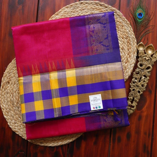 Kanchi Handloom Silk Cotton Saree PC4796 freeshipping - Parijat Collections