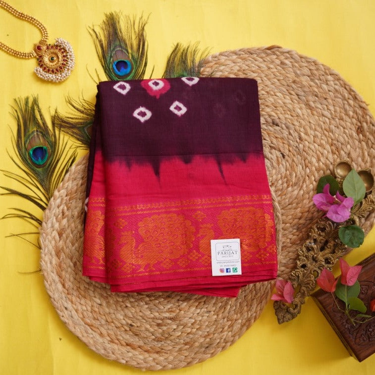Sungadi handloom Cotton Saree With Jari Border PC9329