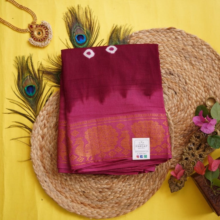 Sungadi handloom Cotton Saree With Jari Border PC9345
