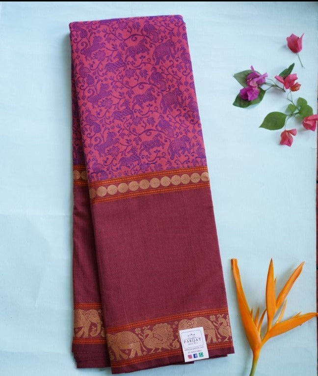 Vanasingaram Chettinad handloom Cotton Saree PC9226