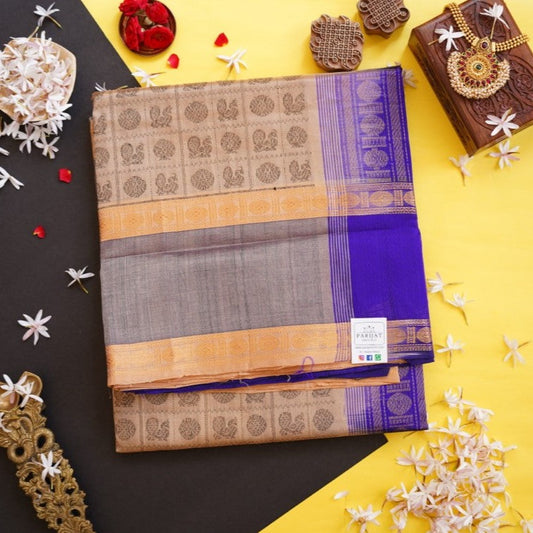 1000 Butta Kanchi Handloom Silk Cotton Saree With Zari Border PC8044