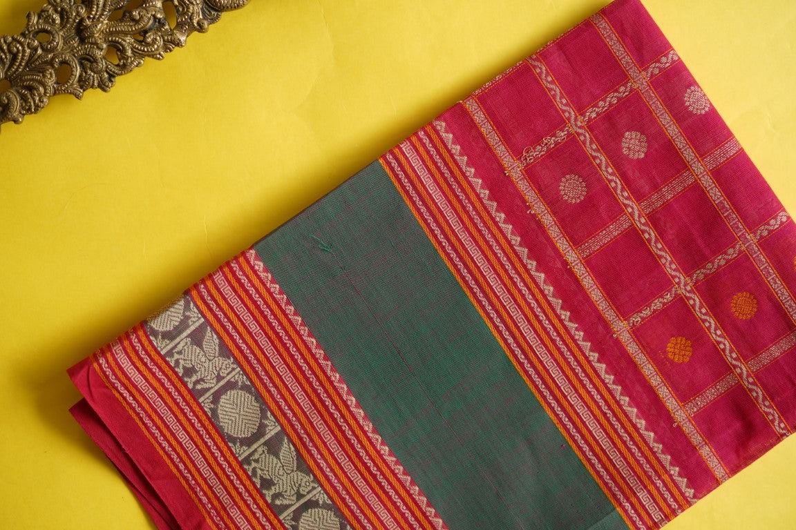 Red Chilli 1000 Butta Kanchi Cotton blouse fabric freeshipping - Parijat Collections