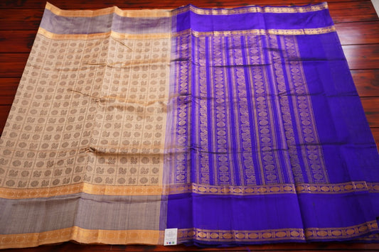 1000 Butta Kanchi Handloom Silk Cotton Saree With Zari Border PC8044