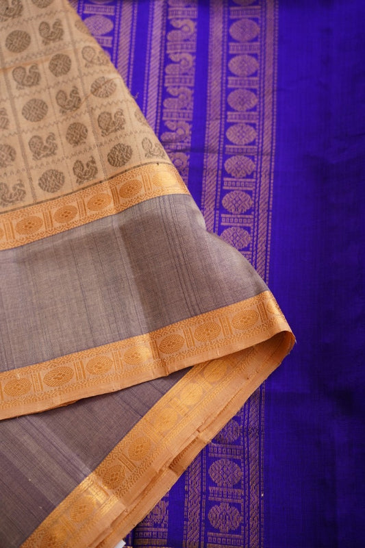1000 Butta Kanchi Handloom Silk Cotton Saree With Zari Border PC8044