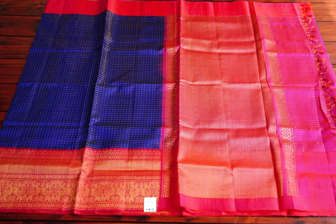 Kanchi Handloom Silk Cotton Saree PC4774 freeshipping - Parijat Collections