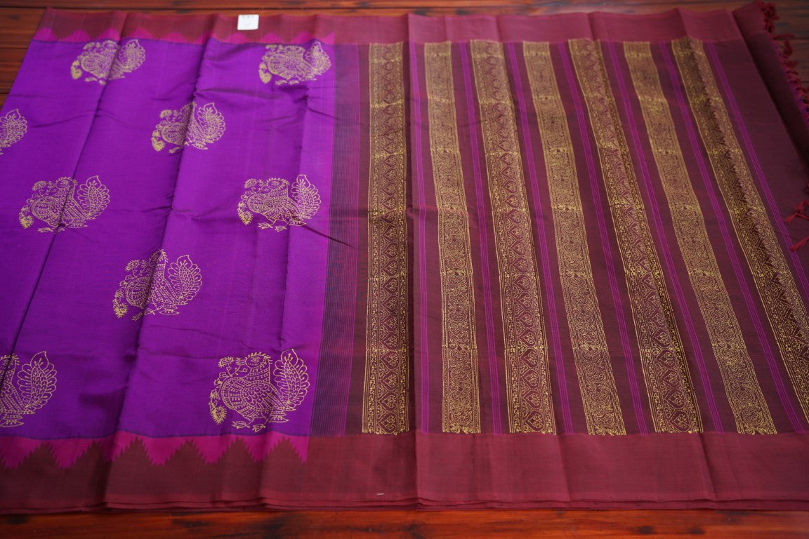 Block Printed Kanchi Silk Cotton Saree PC6336 freeshipping - Parijat Collections