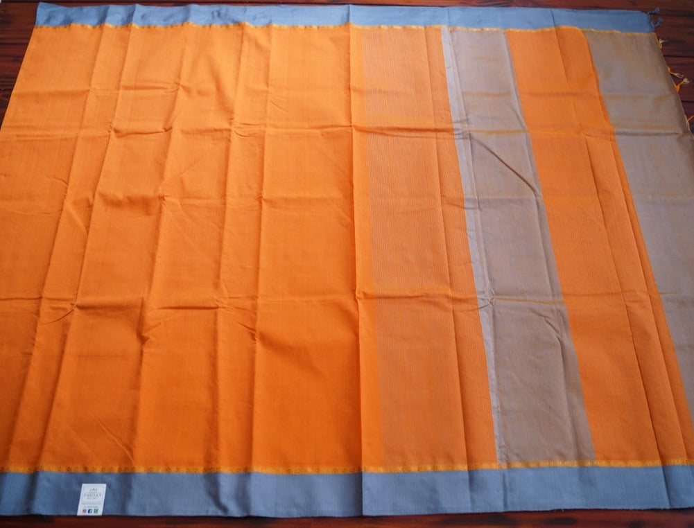 Handloom Cotton Saree with Silk Border  PC6479