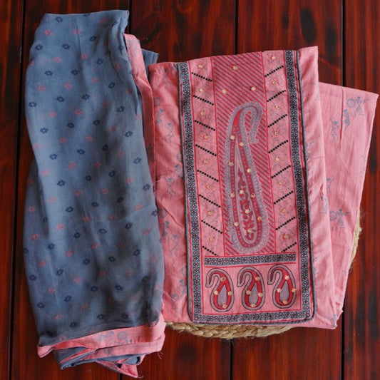 Peach Pink Cotton Salwar Material PC1929 freeshipping - Parijat Collections