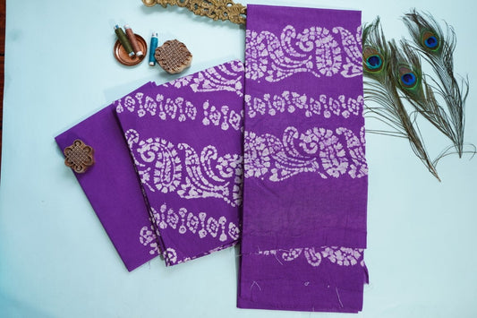 Wax Batik Cotton Handloom Salwar Material PC6636