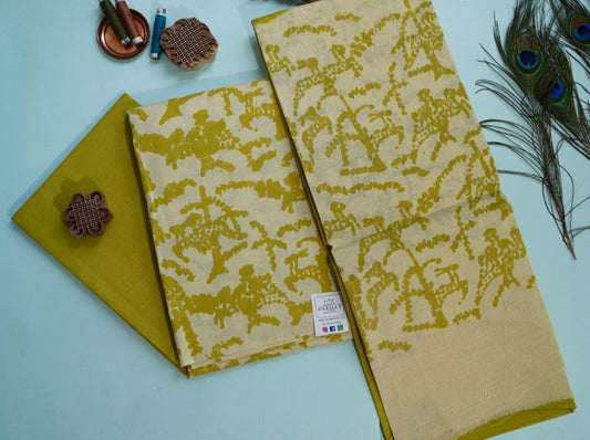 Wax Batik Cotton Handloom Salwar Material PC6631