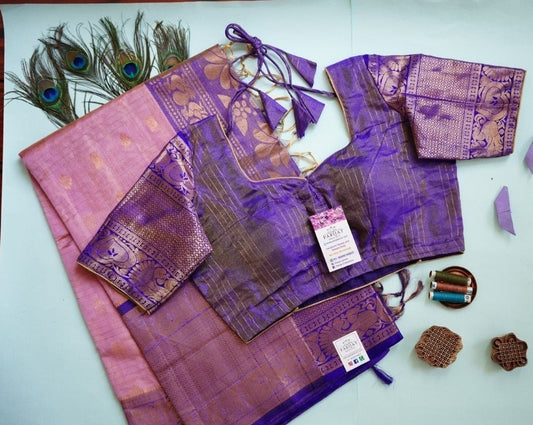 Kanchi Handloom Silk Cotton Saree & Blouse Set PC6754