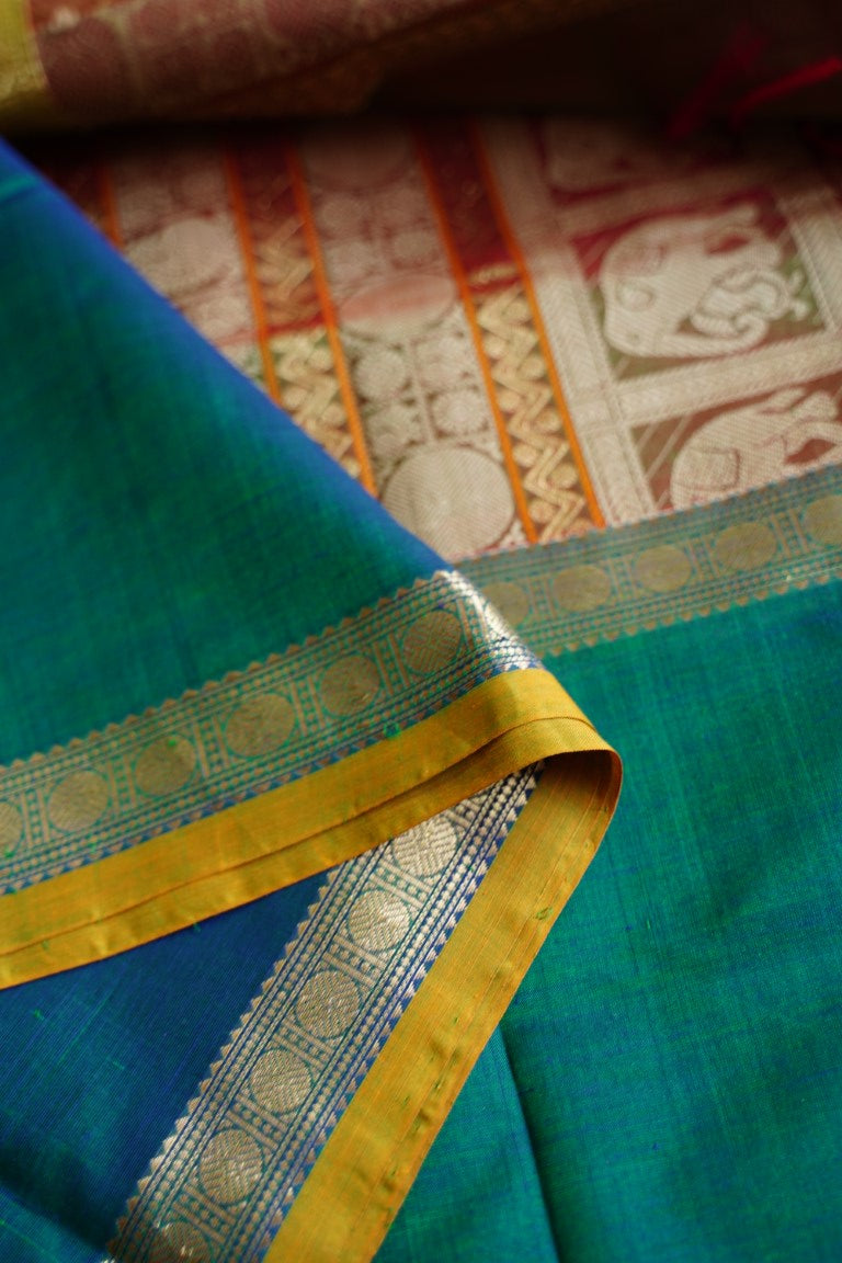 Kanchi Handloom Silk Cotton Saree PC5474 freeshipping - Parijat Collections