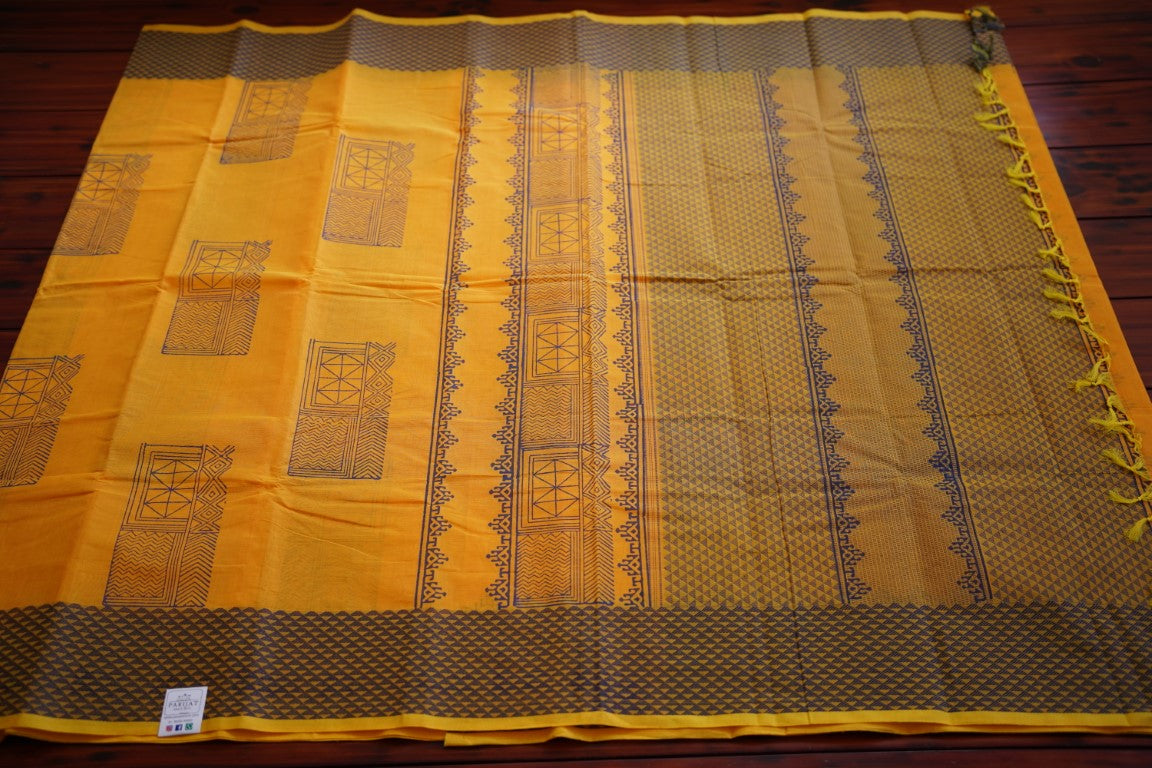 Block Printed Kanchi Cotton Saree PC6856