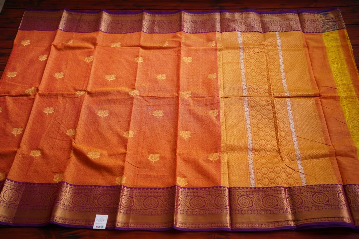 Chettinad handloom Cotton Saree with jari border  PC8212